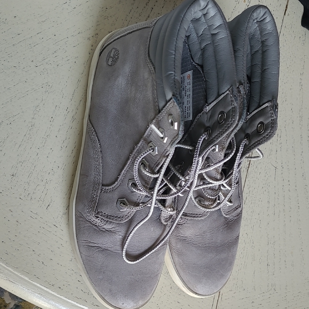 Grey Timberland Leather High Tops